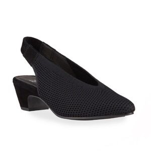 Eileen Fisher Beth Black Knit Slingback Pumps Size 8